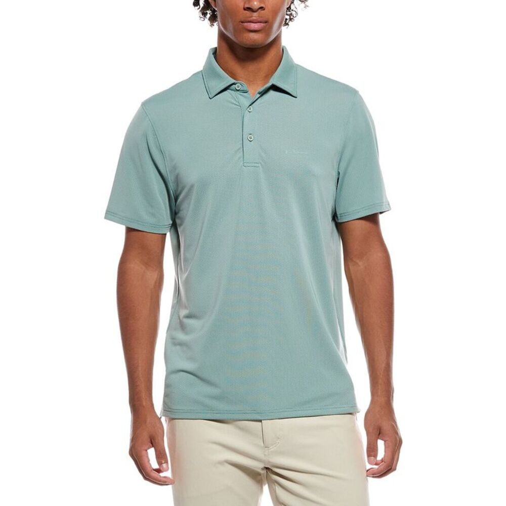 Ben Sherman Mens Dobby Jacquard Tech Pique Sport Fit Polo Shirt, Blue